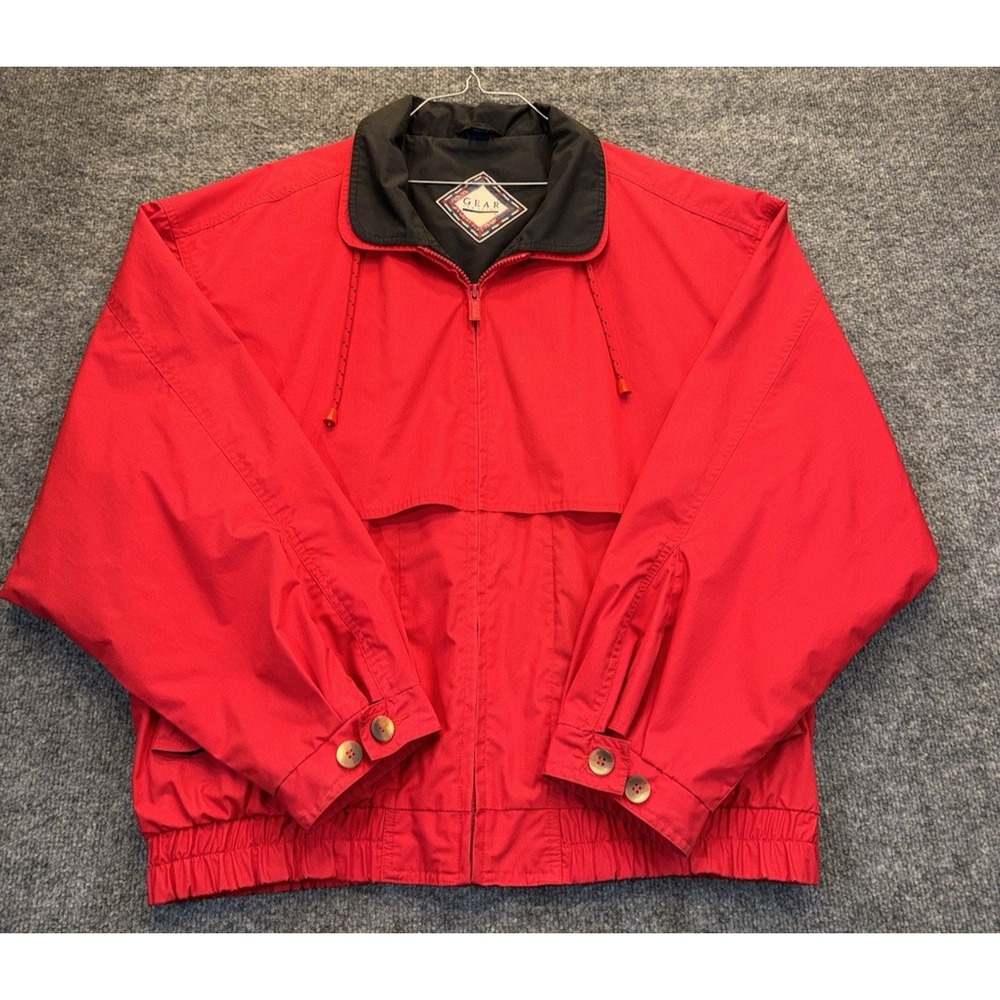 Vintage Gear For Sports Men's L Red Windbreaker Jacket Hong Kong 80s 90s
